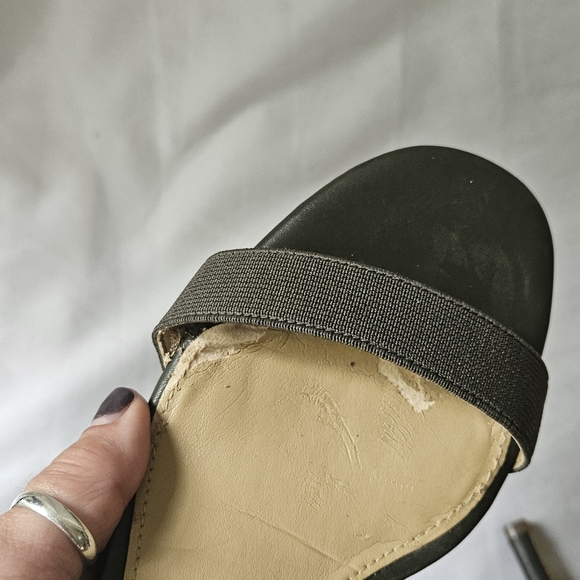 MICHAEL Michael Kors Dominique Ankle Strap Sandals Leather Olive Green Size 7.5 - Picture 7 of 10